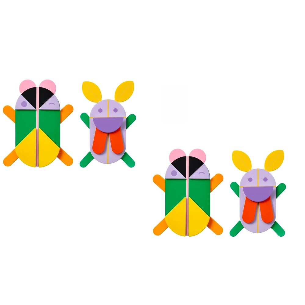 Set Of 4 IKEA GREJSIMOJS Paper Wall Decoration Multicolor New 11"x9"